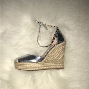Metallic Platform Espadrille Wedge
